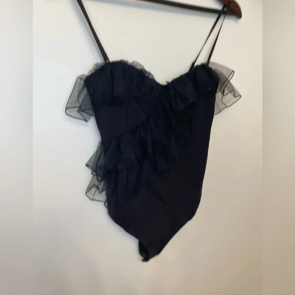 NEW Free People|| Ruffle Black Body Suit - Picture 3 of 10
